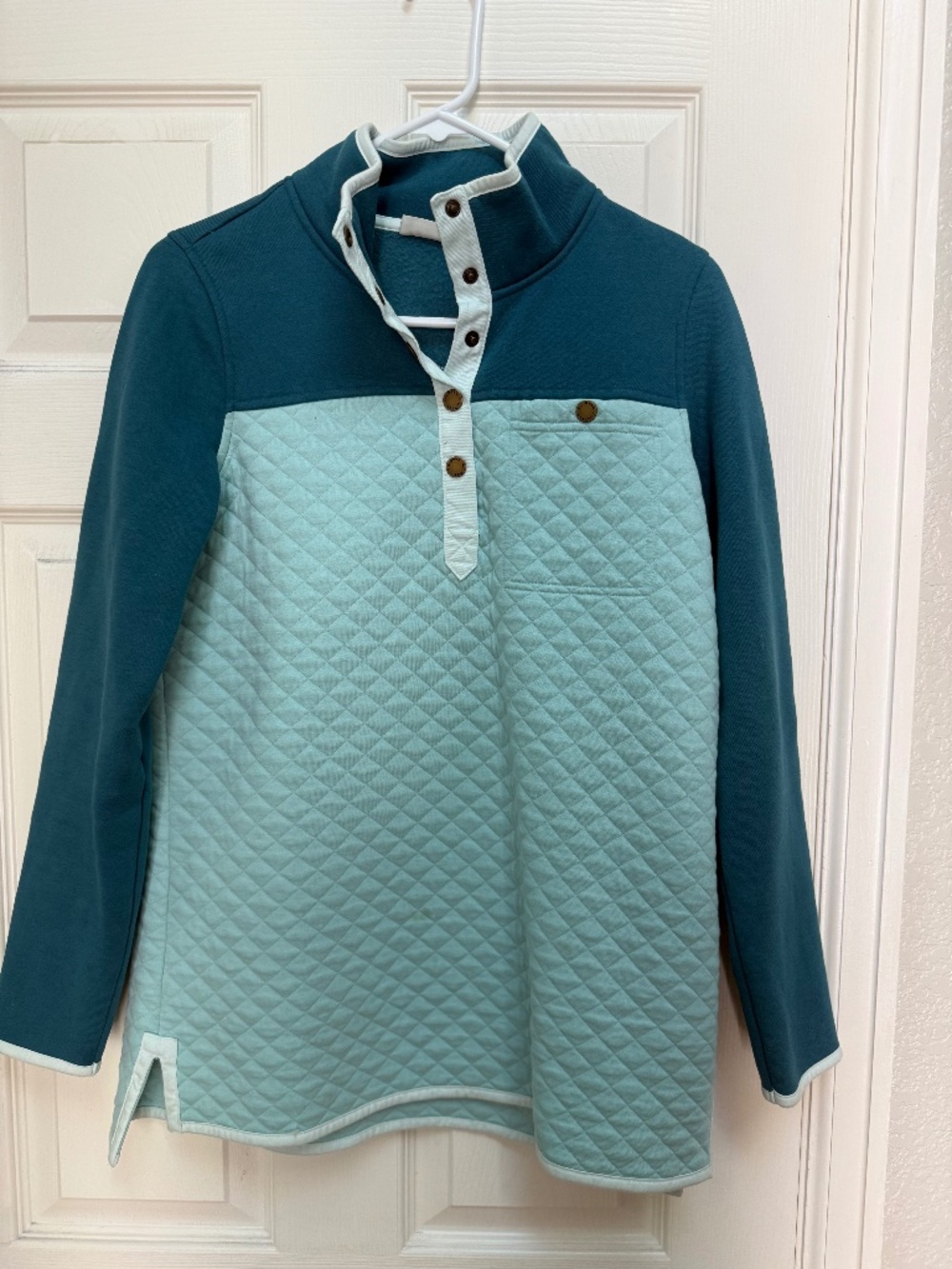 LL Bean Quilted Quarter Button Sweater